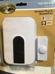 Hampton Bay Lighting Wireless Plug-In Doorbell Kit with 1-Push Button in