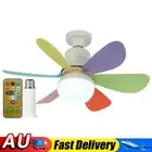 Ceiling Fan LED Lamp E27 Socket Fan Light Remote 42cm (Multicolor Milky Shell) H