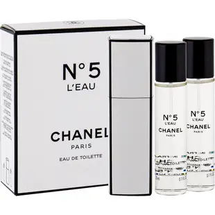 CHANEL香奈兒 N°5 清新晨露 L'EAU 隨身淡香水 20ml*3入組