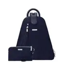 Baggallini Metro Backpack with RFID Phone Wristlet - 9x11" Convertible Sling ...