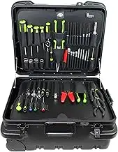 Military Ready Rolling Tool Case with Wheels - Heavy-Duty Black Tool Box, High-Density Polyethylene, 2 Tool Pallets, Multi-Use for Electricians, Technicians, Mechanics, Contractors - Made in USA