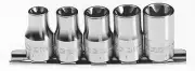 Facom STX.40 5 Piece 1/2" Dr. Female Torx Socket Set. E12, E14, E16, E18, E20