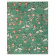 Oriental Hand-Knotted Wool Rug – Nature-Inspired Forest Design, Luxury Carpet
