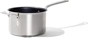 [Made In] Cookware - ProCoat 4 Quart Non Stick Sauce Pan Without Lid - Harbour Blue - 5 Ply Stainless Clad Nonstick Saucepan - Professional Cookware - Induction Compatible