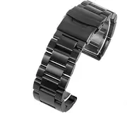 YCBFGAZATK 24 22 26mm Double Press Buckle Accessories Fit For Panerai Fit For Diesel Fit For Luminox Solid Thickened Steel Black Men's Replace Watch Strap