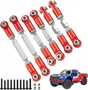 Aluminum Adjustable Tie Rods & Turnbuckles Linkage Set for Arrma 1/8 Mojave 4S 4X4 BLX RC Car Upgrades Parts(Red)