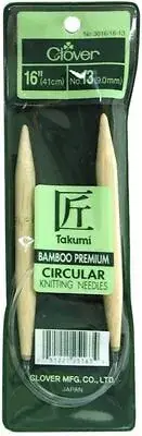 Clover Bamboo 16 Inch Circular Knitting Needle - Size 13