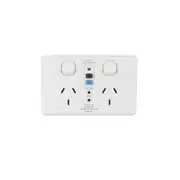 NLS 30555 - RCD Protected Double GPO 2x10A - White