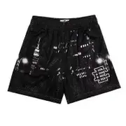 "Eric Emanuel EE Basic Shorts NEW men's casual shorts fitness sports pants summer gym workout Men Women Classic GYM Mesh Shorts" M black fangzi