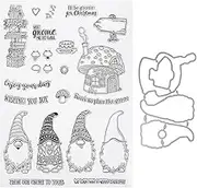 1 Set Christmas Clear Stamp Xmas Cutting Dies DIY Scrapbook Metal Die Cuts Stamp for Xmas Craft Art Cards Making Decoration