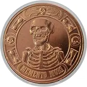Memento Mori Skeleton 1 oz Pure .999 Copper Round Bullion Coin in Capsule - COA by Heavenly Metals