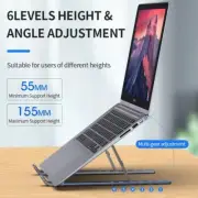 Adjustable Foldable Laptop Stand for MacBook Pro Air PC, Aluminum/ABS