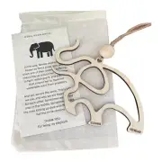 Friendship Elephant Ornament, Wooden Elephant Ornament with Story Card,5706