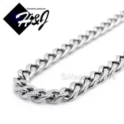 18"-40"MEN's Stainless Steel 5mm Silver Cuban Curb Link Chain Necklace