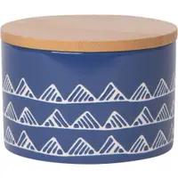 在飛比找PChome24h購物優惠-NOW 竹蓋陶製密封罐(藍山丘375ml)