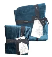 West Elm Luster Velvet Duvet Teal Peacock Blue Full/Queen Duvet Cover Euro Sham