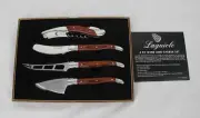 Laguiole Wine Cheese Knife Set 4 Pieces Pakka Wood Handles Forged Blades Knives