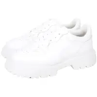 在飛比找Yahoo奇摩購物中心優惠-HOGAN H629 H波浪標誌小牛皮繫帶厚底鞋(白色)