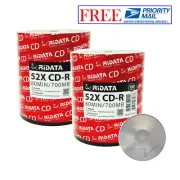 200 Pack Ridata CD-R 52X 700MB/80Min Branded Logo Blank Media Recordable Disc