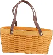 BESTOYARD 1Pc Natural Woven Picnic Basket Storage Container for Home Outdoor Use Material Stylish Functional for Organizing Decorating Spaces