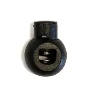 6pcs Round Cord Stopper Spring Lock End Toggle Fastener Black Plastic
