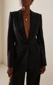 [Sergio Hudson] Pinstriped Wool-Blend Blazer