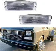 Tonsya For 1991 1992 1993 Dodge D150, D250, D350, W150, W250e, W350 Ramcharger,1991 Dodge D150S, W150S Front Parking turn signal lights housings Clear Lens #55026085, 55026084