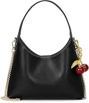 [JQWSVE] Hobo Purse for Women Trendy Leather Shoulder Bag Tote Handbag Cherry Purse Small Hobo Crossbody Bag Retro Fall Purse