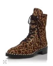 Stuart Weitzman Leather Sondra Combat Brown Black Boot Women's 7.5