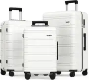 3 Piece Luggage Sets with Spinner Wheels TSA Lock Expandable Durable Polycarbona