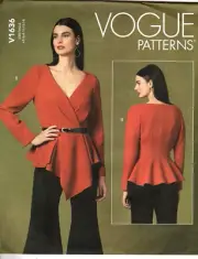 Vogue V1636 Misses 6 to 14 Blouse Wrap Top Uncut Sewing Pattern