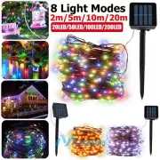200 LED Solar Copper Wire String Fairy Lights Garden Party Christmas Lamp 8Modes