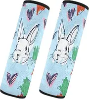 Car Seat Belt Pads 2 Piecing Soft Unique Seat Belt Shoulder Strap Covers Pad Child Safety Seat Shoulder Strap Cover Car Accessories for Adults Youth Kids M Cute Hare Rabbit