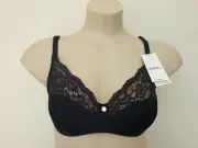 Berlei Ladies Classic Lace Non Contour Underwire Bra sizes 12C 14DD 16DD Navy