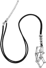 [DEARMAMY] Old Fashion Necklace Accessories for Necklaces Necklace Stand Woven Neck Decor Accessory Necklace Ornament Necklace Cord Empty Stone Holder Hand-woven Necklace Net Bag Metal