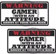 2 - 3" Gamer Warning Tools Motorcycle Decal Hard Hat Sticker WS1