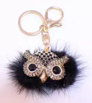 Rhinestone Bling Key Chain Fob Purse Phone Charm Wise Ole' Hoot Owl