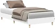 vidaXL White Bed Frame with Slatted Base - Engineered Wood & Eucalyptus - 90x190 cm for Bedroom