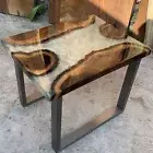 White Epoxy Resin Wooden Table, River Resin Table, Coffee Table Home Decor