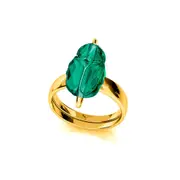 24K Gold Genuine Emerald Ring