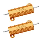 2 Pack 50W 25 Ohm Resistor Aluminum Case Wirewound for Nest Hello Ring Doorbell