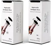 120pcs Replaceable Sandpaper Refill Discs for Electric Foot File Callus Remover Dead Skin Removal (60pcs Rough 60 Grit, 60pcs Smooth 100 Grit)