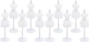 AiMALL 10 PCS Adjustable Doll Dress Form with Hollow Design - Elegant DIY Display Stand for Wedding Dresses, Mannequin Stand for Tailoring and Photography, 8.5 Inches Tall