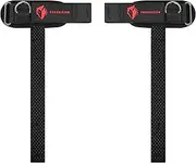 Ekkovision Weight Lifting Straps With Cuffed D Ring, Wrist Support, Heavy Duty Thick Comfortable Lifting Straps, Secure Fit, Enhanced Grip, Black
