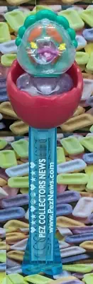 PEZ blue crystal Chick in Egg w/custom BLUE CRYSTAL PEZ Collectors News stem