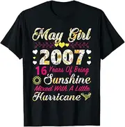 [X.Style] May 2007 16th Birthday Shirt for Girls ds1488 T-Shirt (2XL) Black