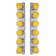Peterbilt Stainless Bracket Twelve 19 LED Reflector - Amber LED/Amber Lens
