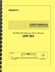 OPPO UDP-203 UDP203 Blu-Ray DVD Player OWNER'S USER MANUAL