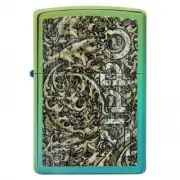 Zippo Metal Constructed Refillable Windproof Design Colour Logo Teal Lighter