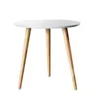 Artiss Round Coffee Table Wood Wooden Side Bedside Lamp Laptop Home Office White